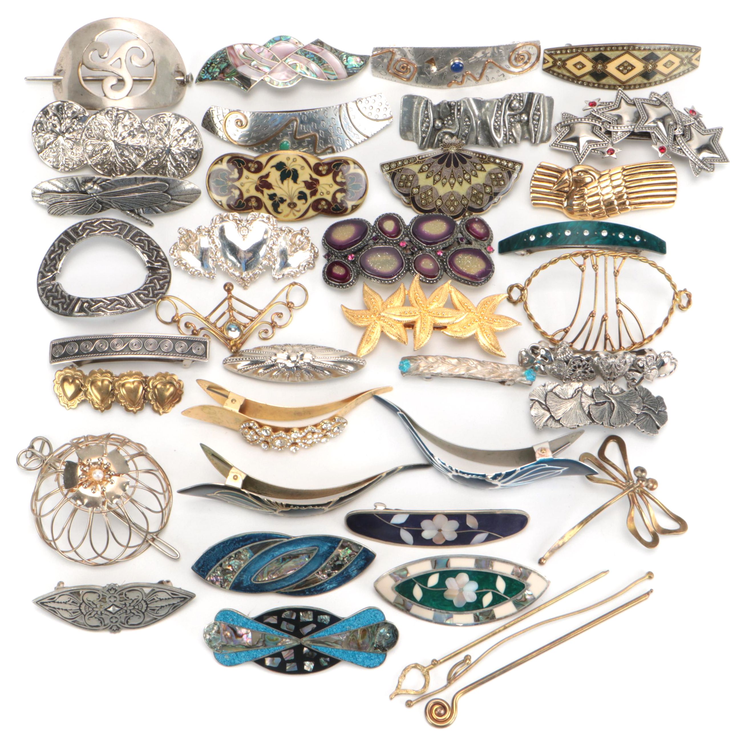 Oberon Design, Laurel Burch, and Other Hair Barrettes, Pins and Clips