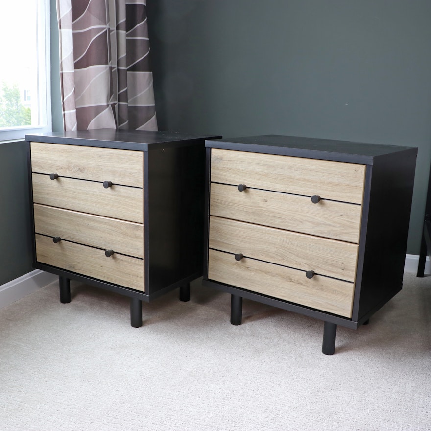 Pair of South Shore "Morice" Mid Century Modern Style Nightstands