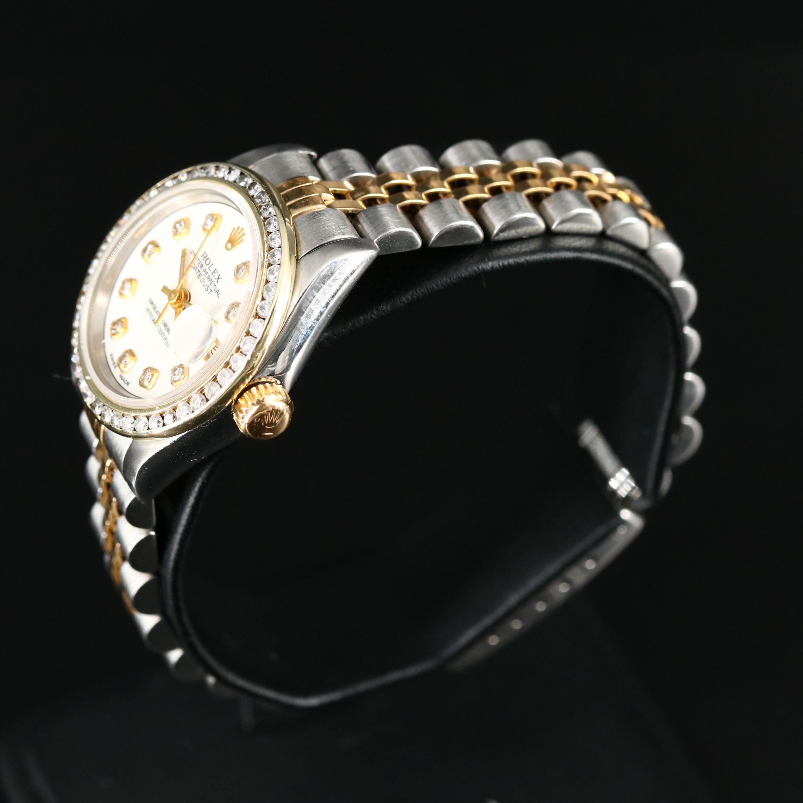 1993 Rolex Datejust 18K Gold and Stainless Steel 1.00 CTW Diamond Watch
