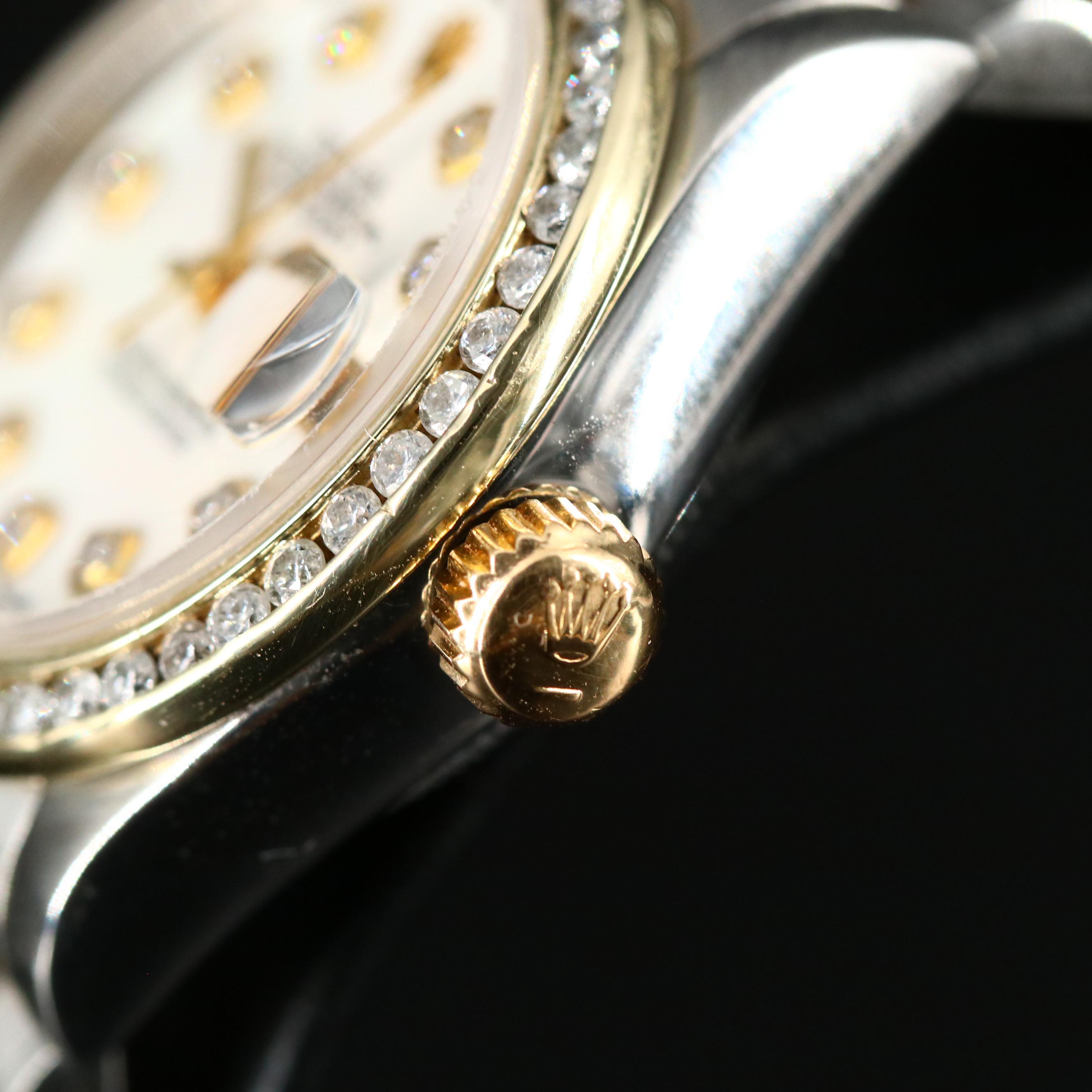 1993 Rolex Datejust 18K Gold and Stainless Steel 1.00 CTW Diamond Watch