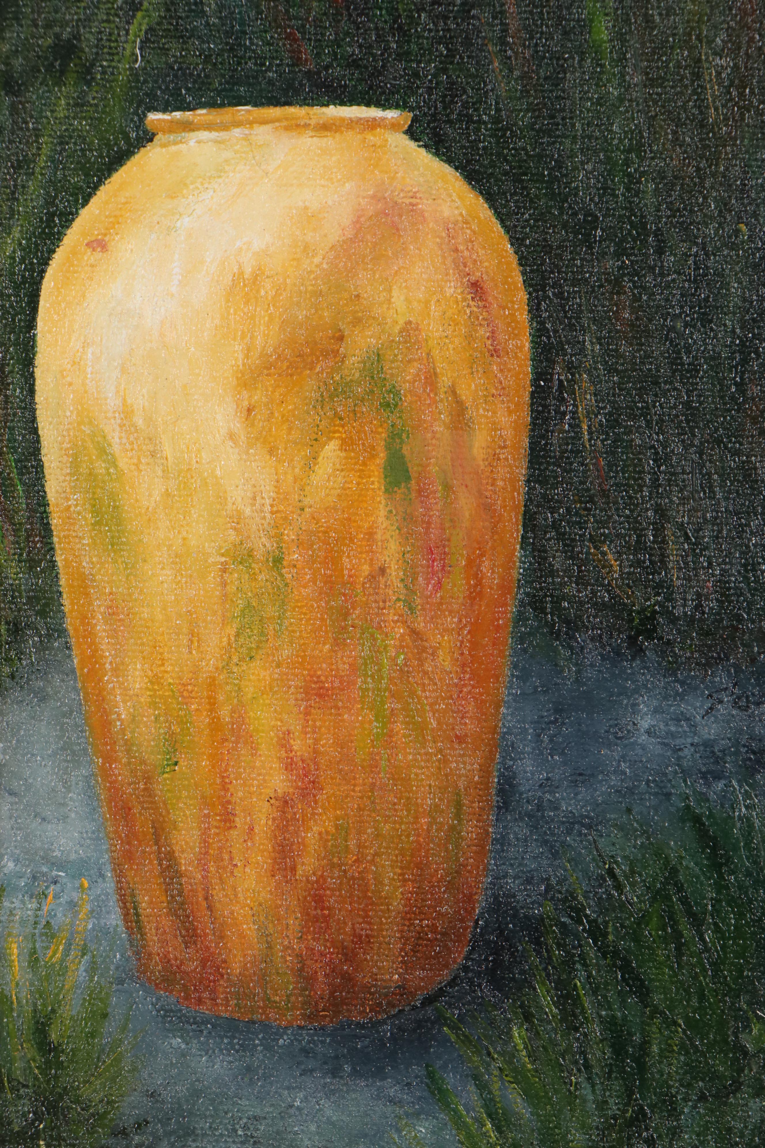 Sanna Still Life Oil Painting "Golden Jar," 2014