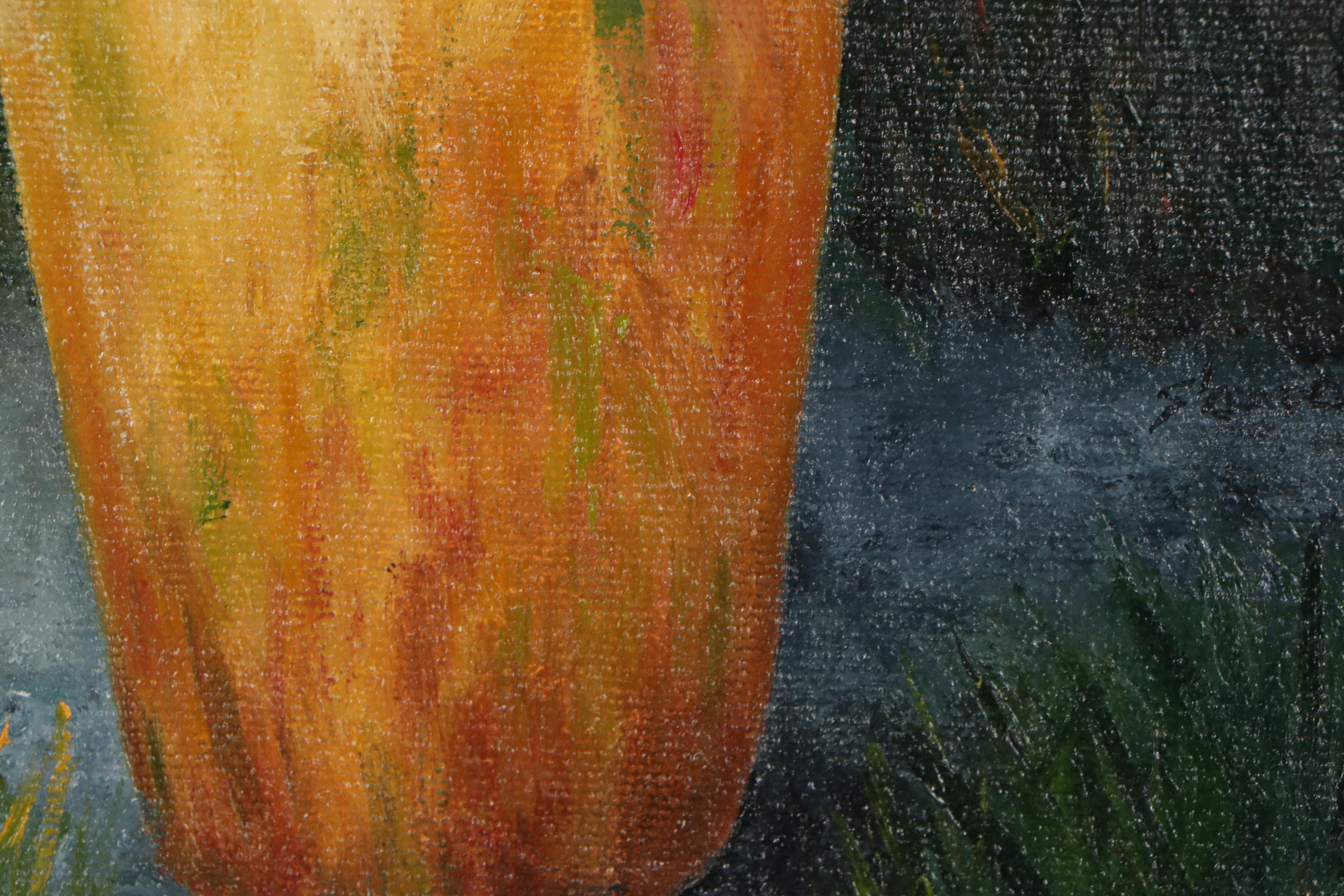 Sanna Still Life Oil Painting "Golden Jar," 2014