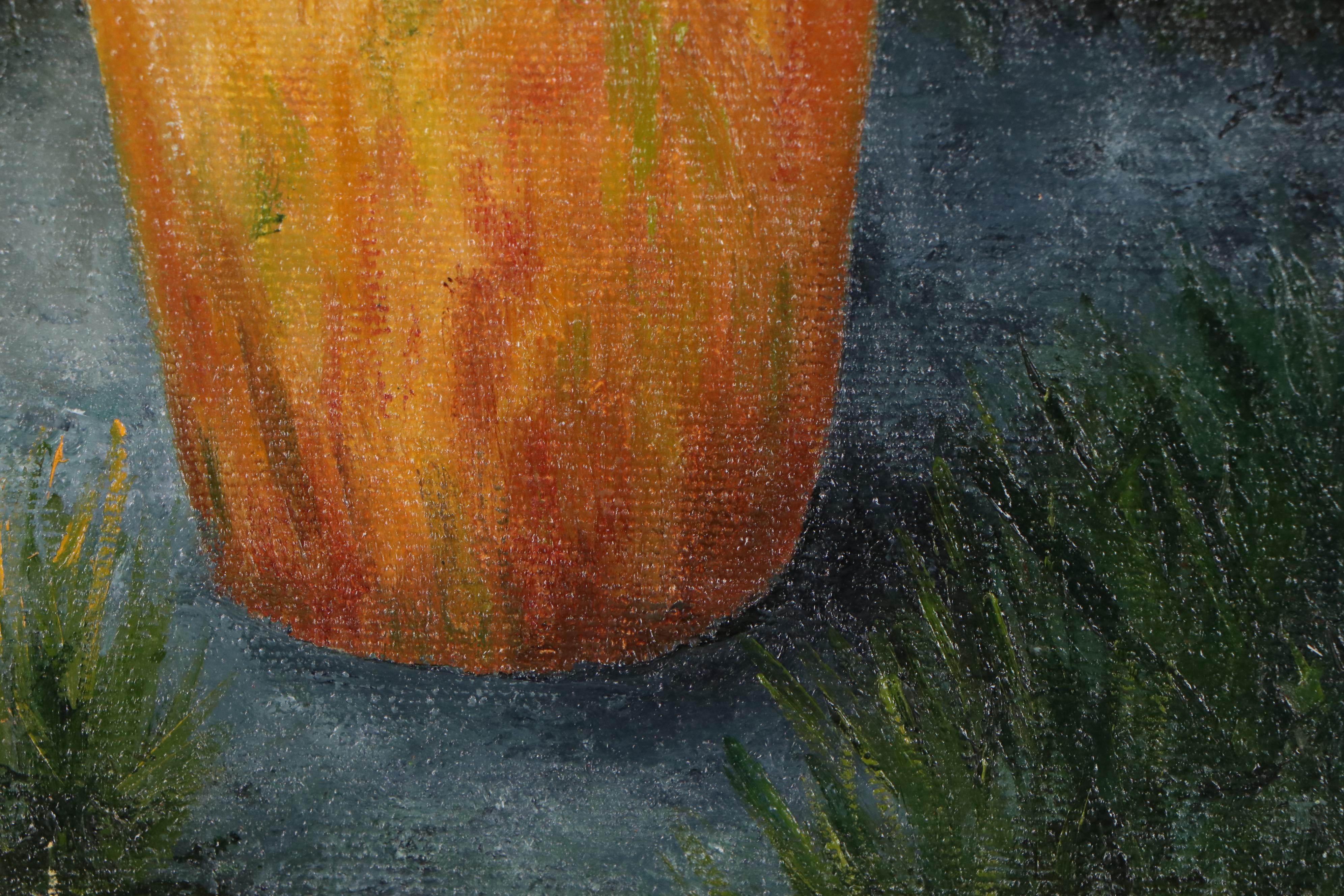 Sanna Still Life Oil Painting "Golden Jar," 2014