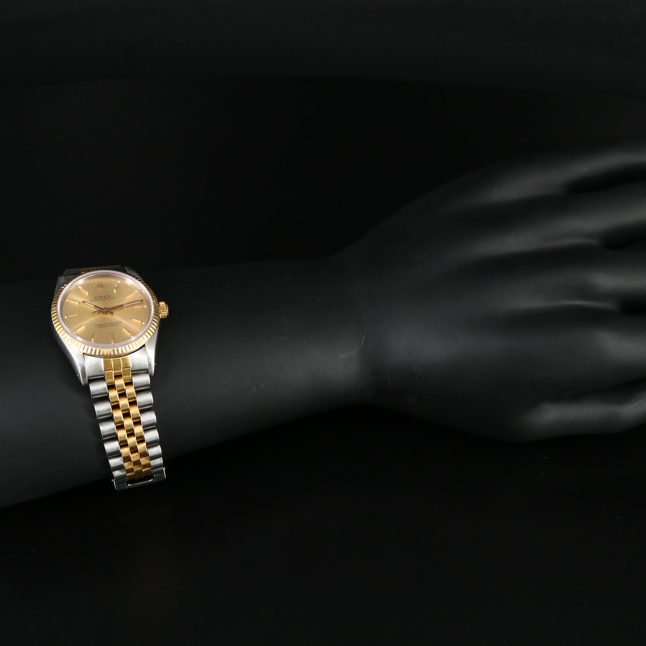 1989 Rolex Oyster Perpetual 18K Gold and Stainless Steel Automatic Watch