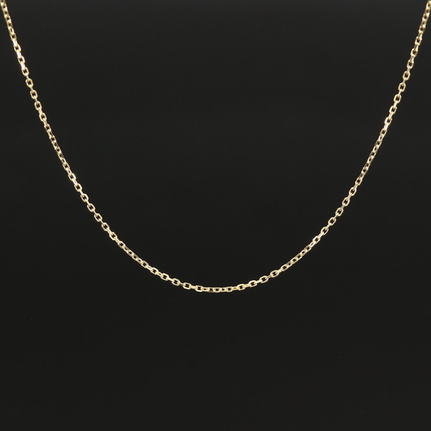 18K Adjustable Cable Chain Necklace