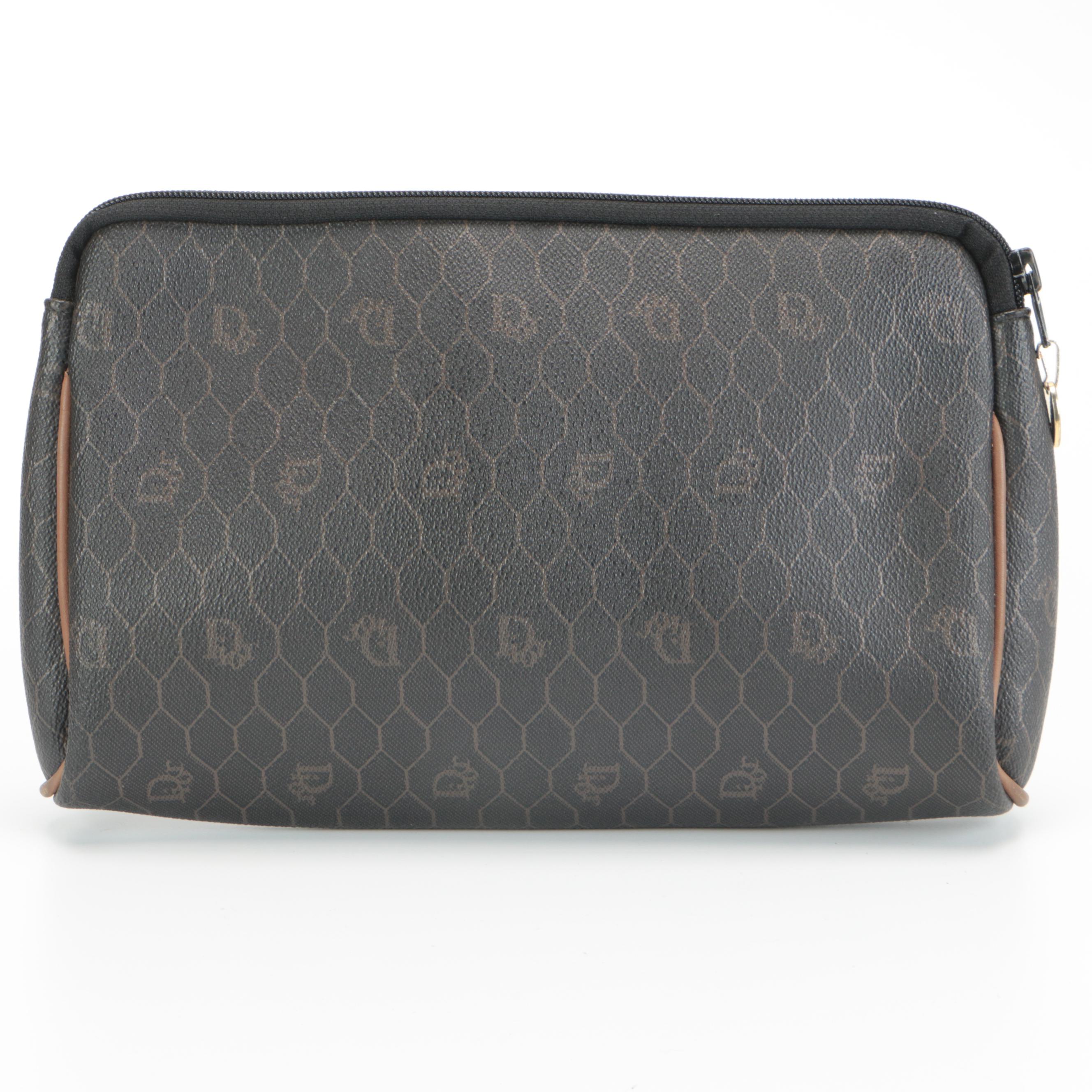 Dior Cosmetic Bag in Honeycomb Monogram Coated Canvas