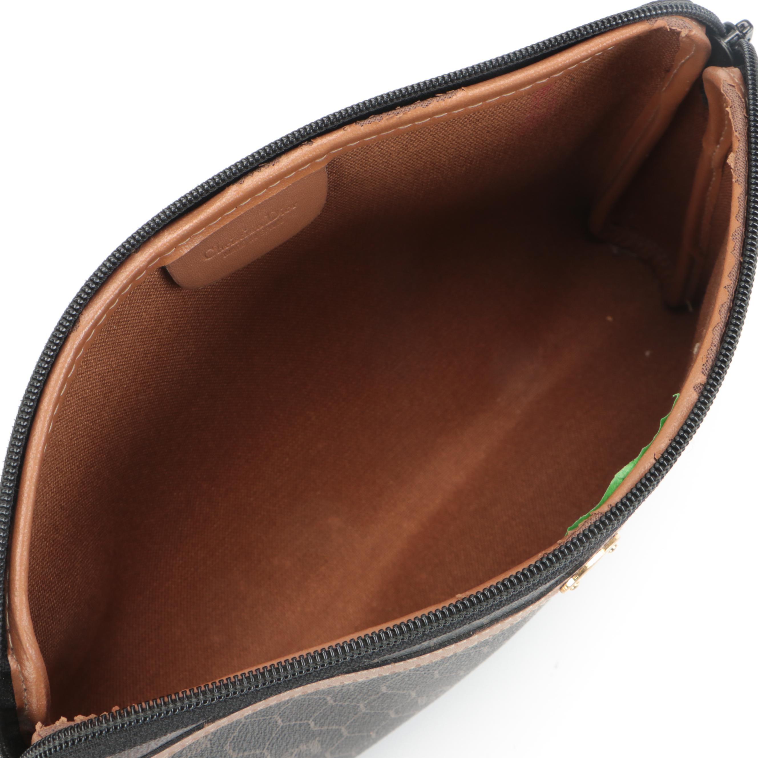 Dior Cosmetic Bag in Honeycomb Monogram Coated Canvas