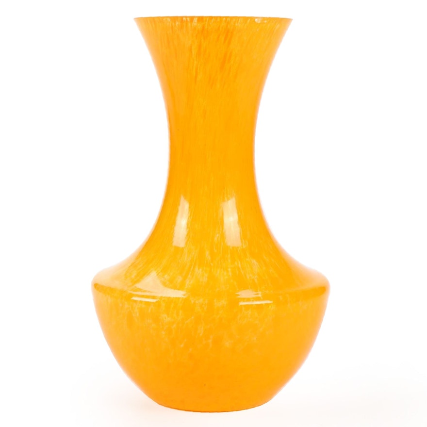 Blown Glass Yellow Vase