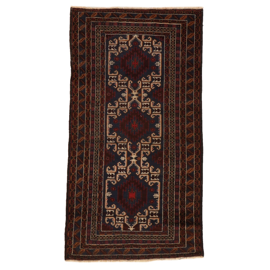 4' x 7'6 Hand-Knotted Persian Baluch Area Rug