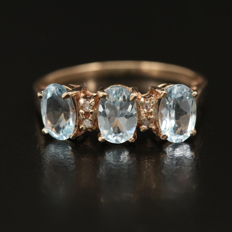 10K Topaz and Diamond Ring