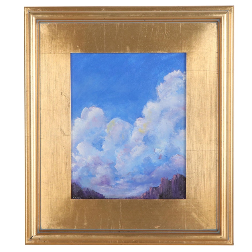 Sanna Acrylic Painting "Cloudy Sky," 2021