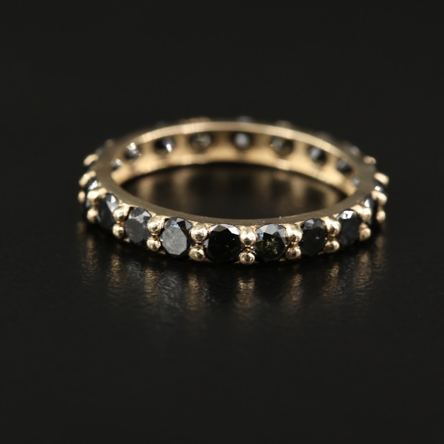 14K 1.50 CTW Black Diamond Eternity Band