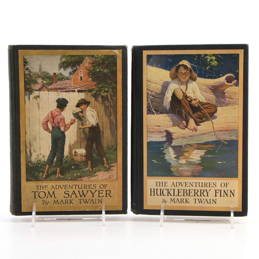 Worth Brehm Illustrated "Tom Sawyer" and "Huckleberry Finn" by Mark Twain, 1923
