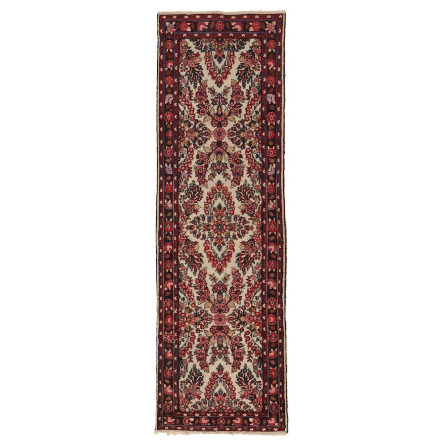 2'9 x 9' Hand-Knotted Persian Floral Carpet Runner