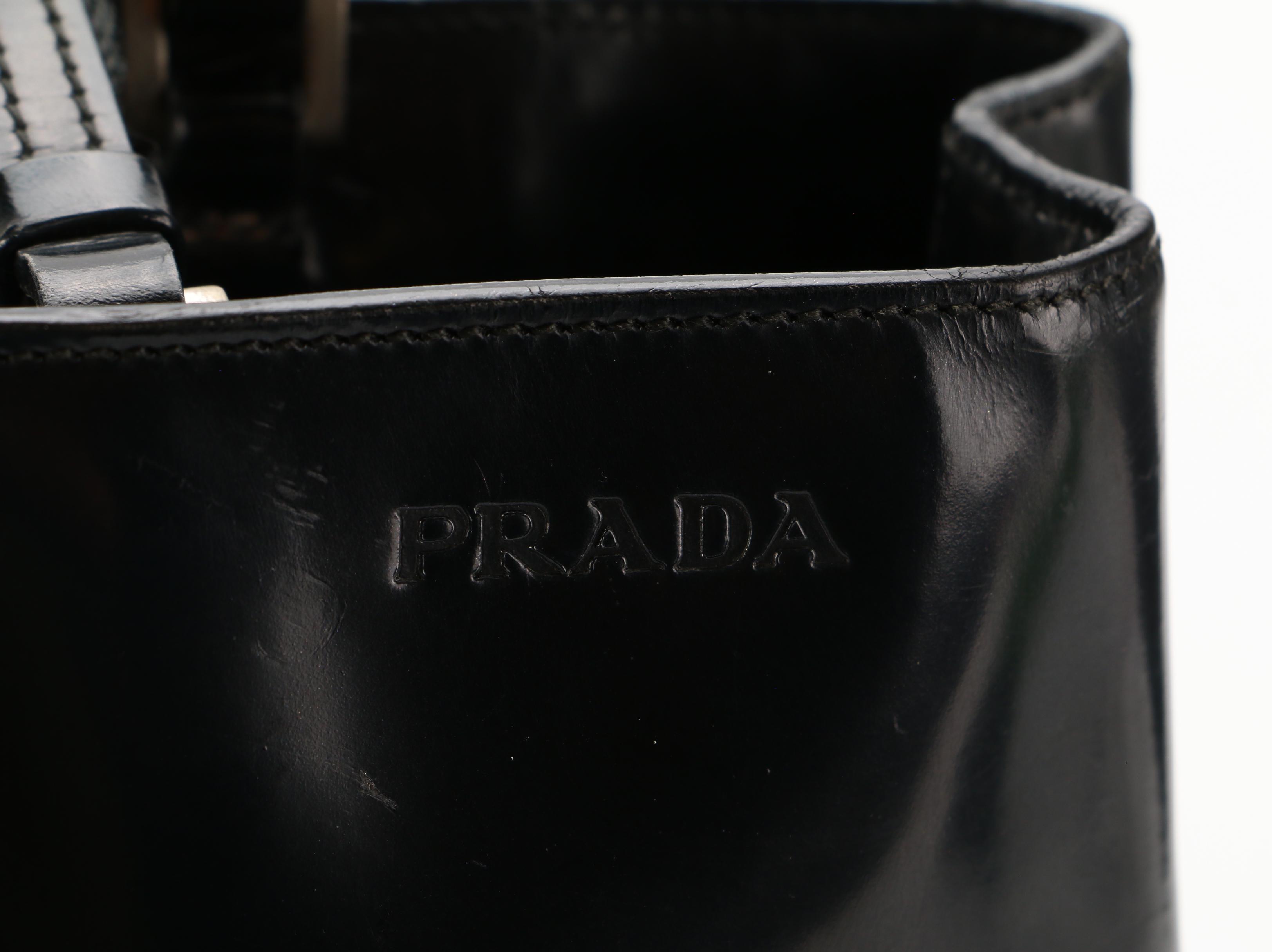 Prada Tote in Black Patent Leather