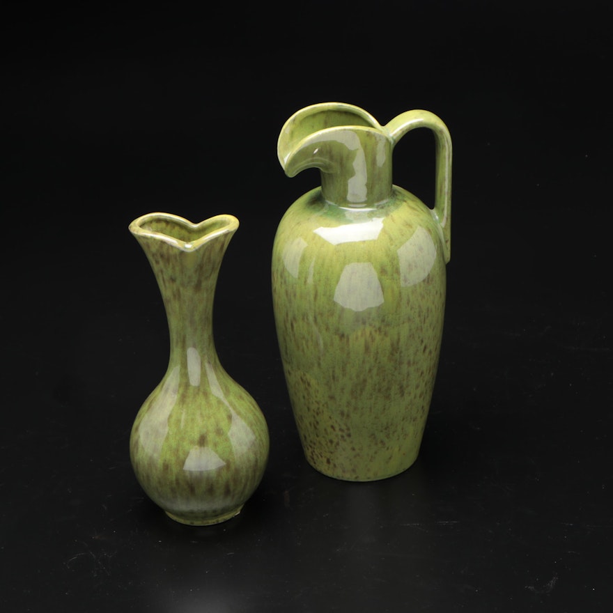 Haeger Pottery Ceramic Pitcher and Vase, Mid to Late 20th Century