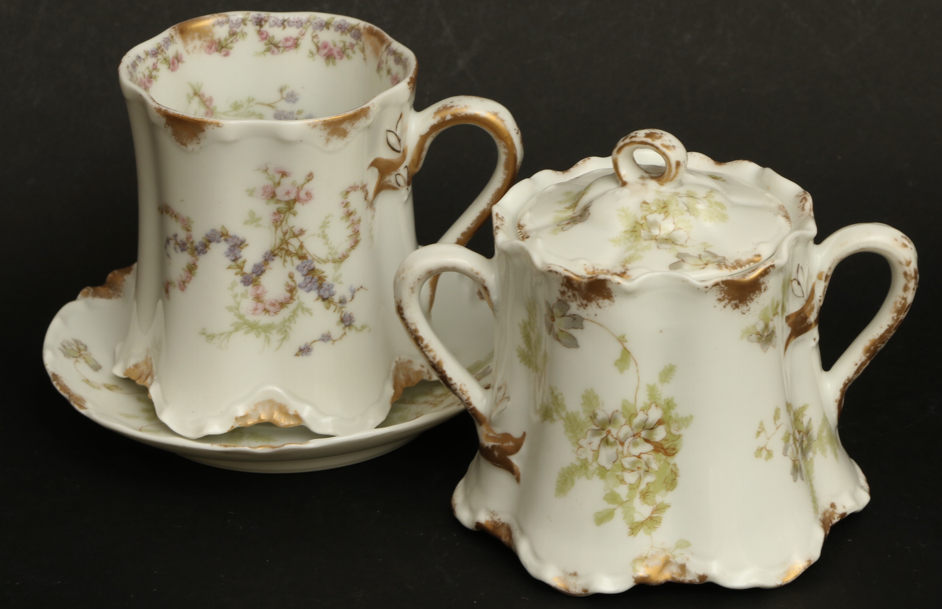 Haviland & Co. Limoges Floral Painted Porcelain Chocolate Set