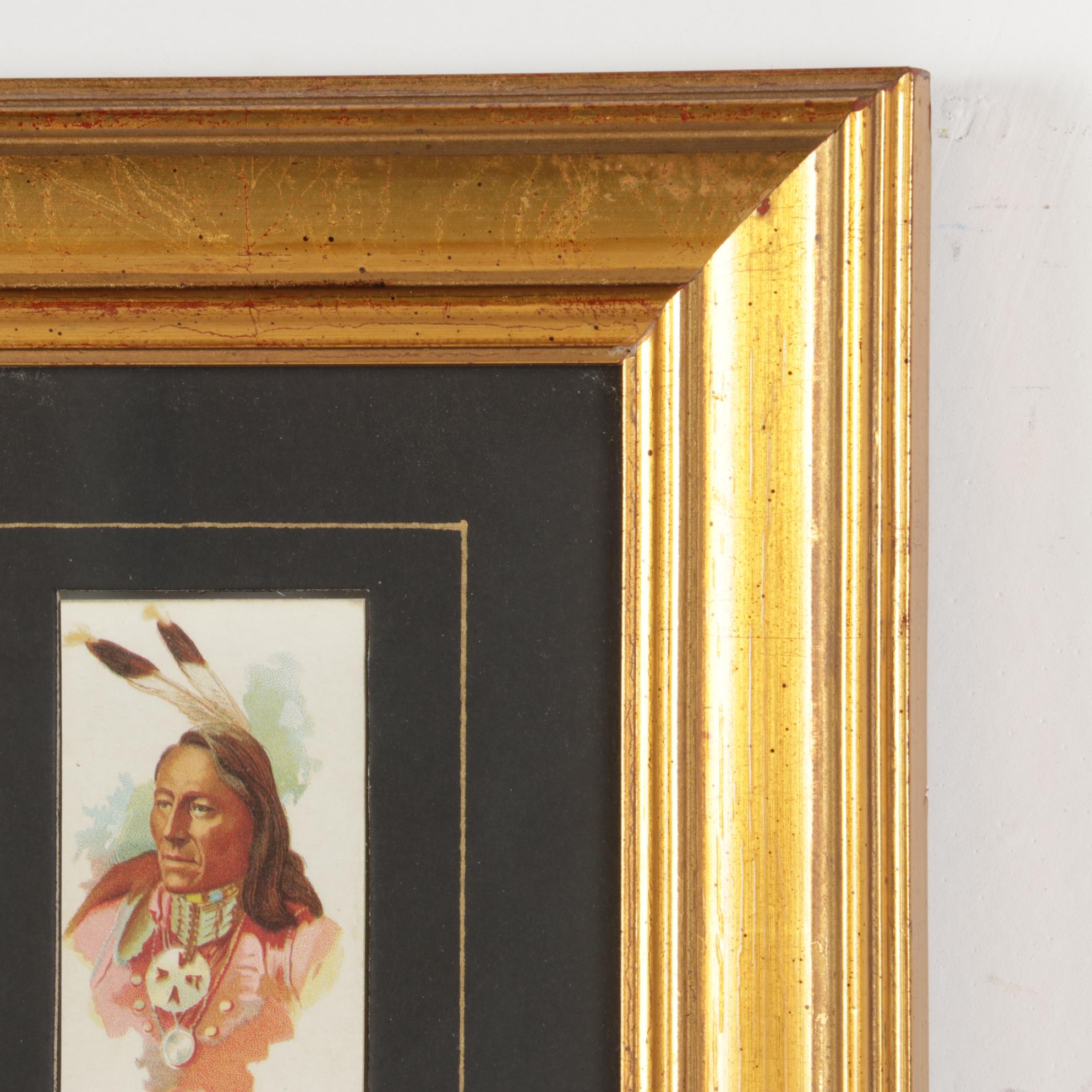 Offset Lithograph of Cigarette Cards "Celebrated Indian Chiefs, 1888"