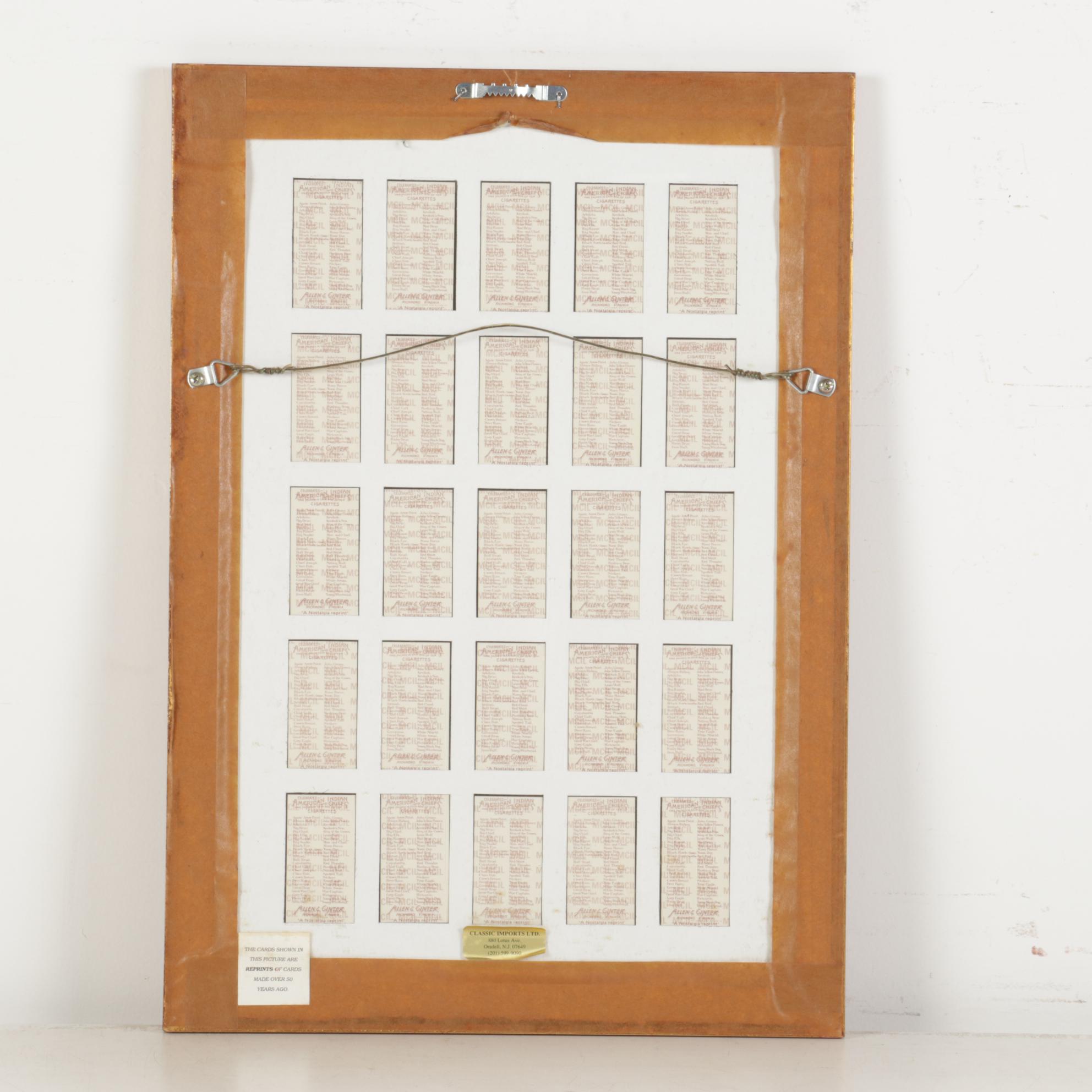 Offset Lithograph of Cigarette Cards "Celebrated Indian Chiefs, 1888"