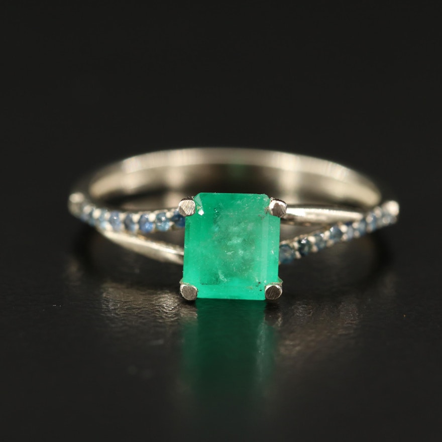 14K Emerald and Sapphire Ring