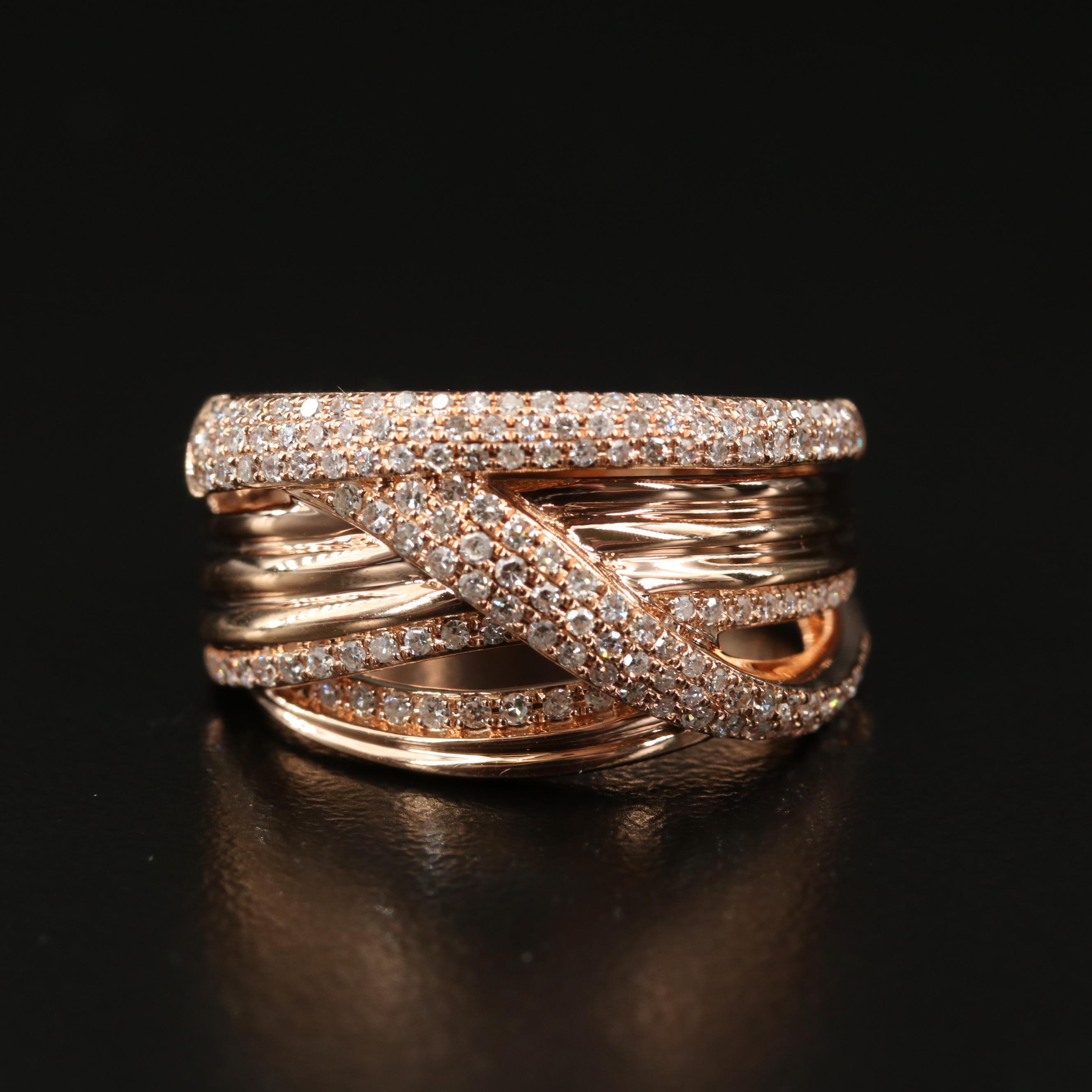 EFFY 14K Diamond Crossover Ring