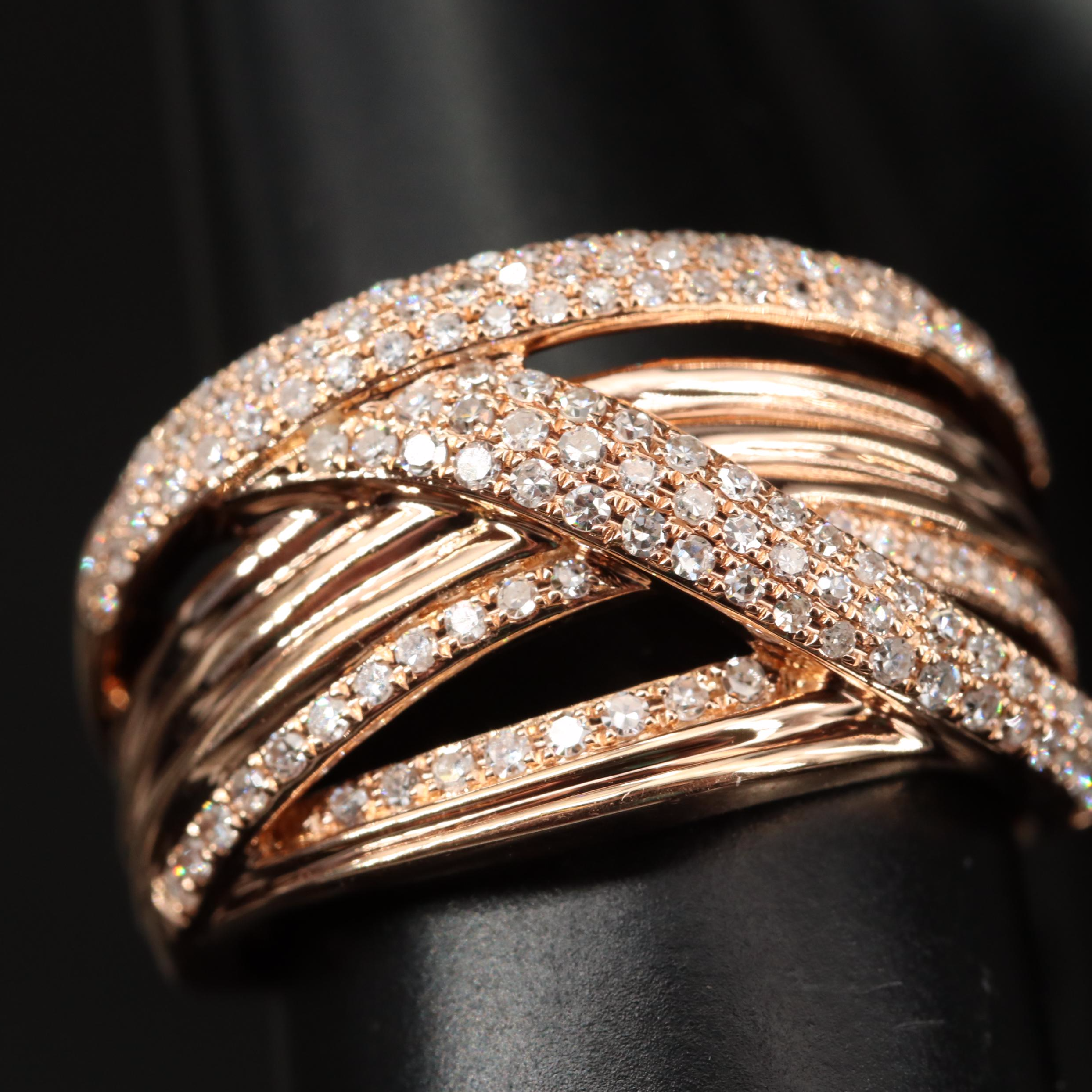 EFFY 14K Diamond Crossover Ring