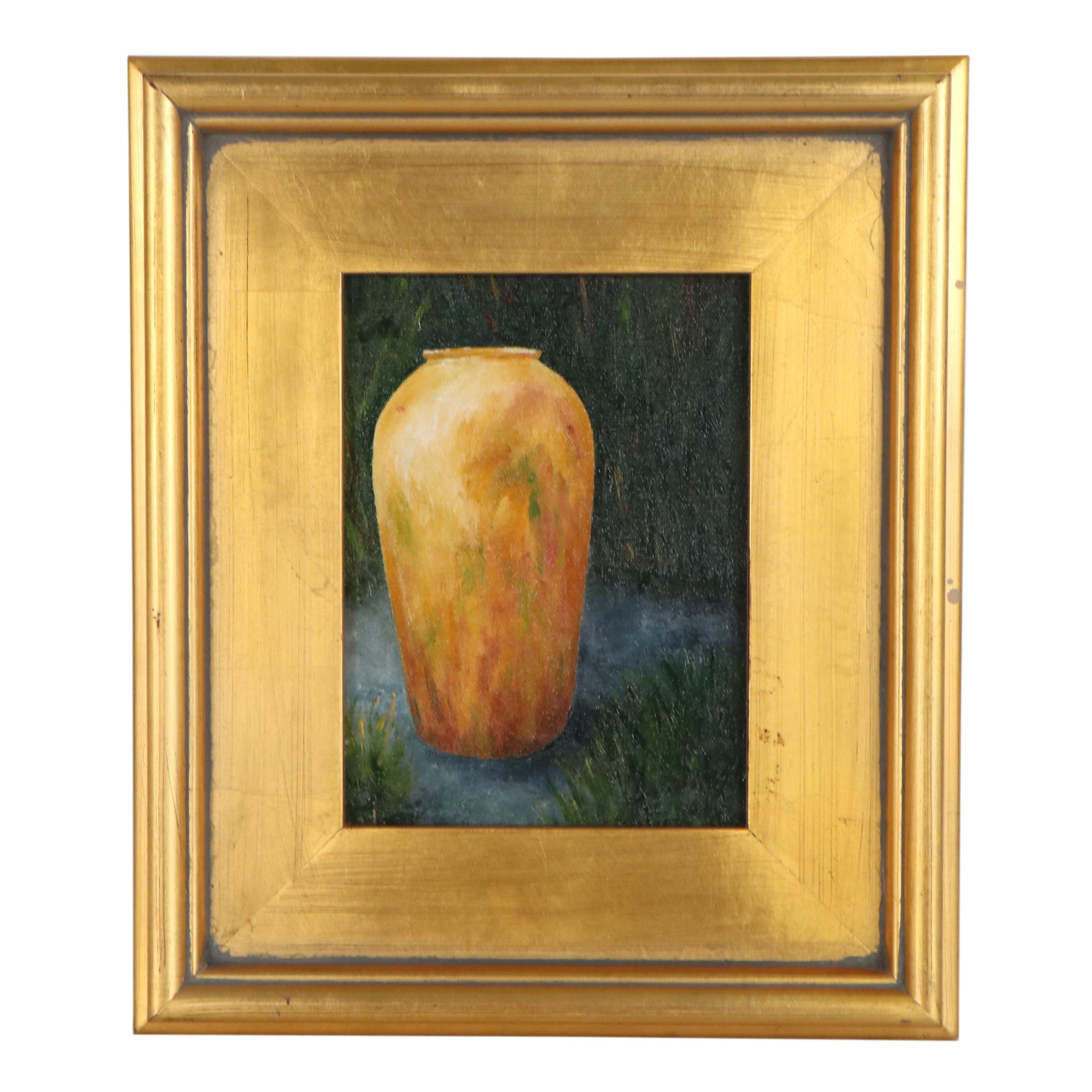 Sanna Still Life Oil Painting "Golden Jar," 2014