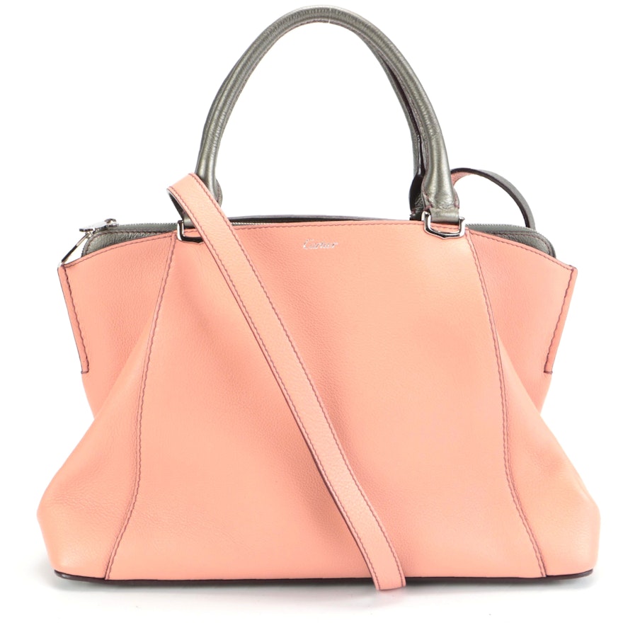 Cartier Bicolor Leather Two-Way Handbag