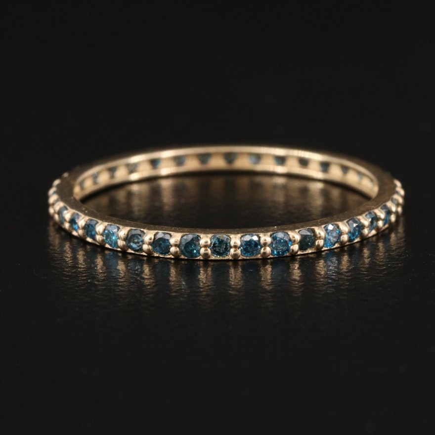 14K Blue Diamond Eternity Band