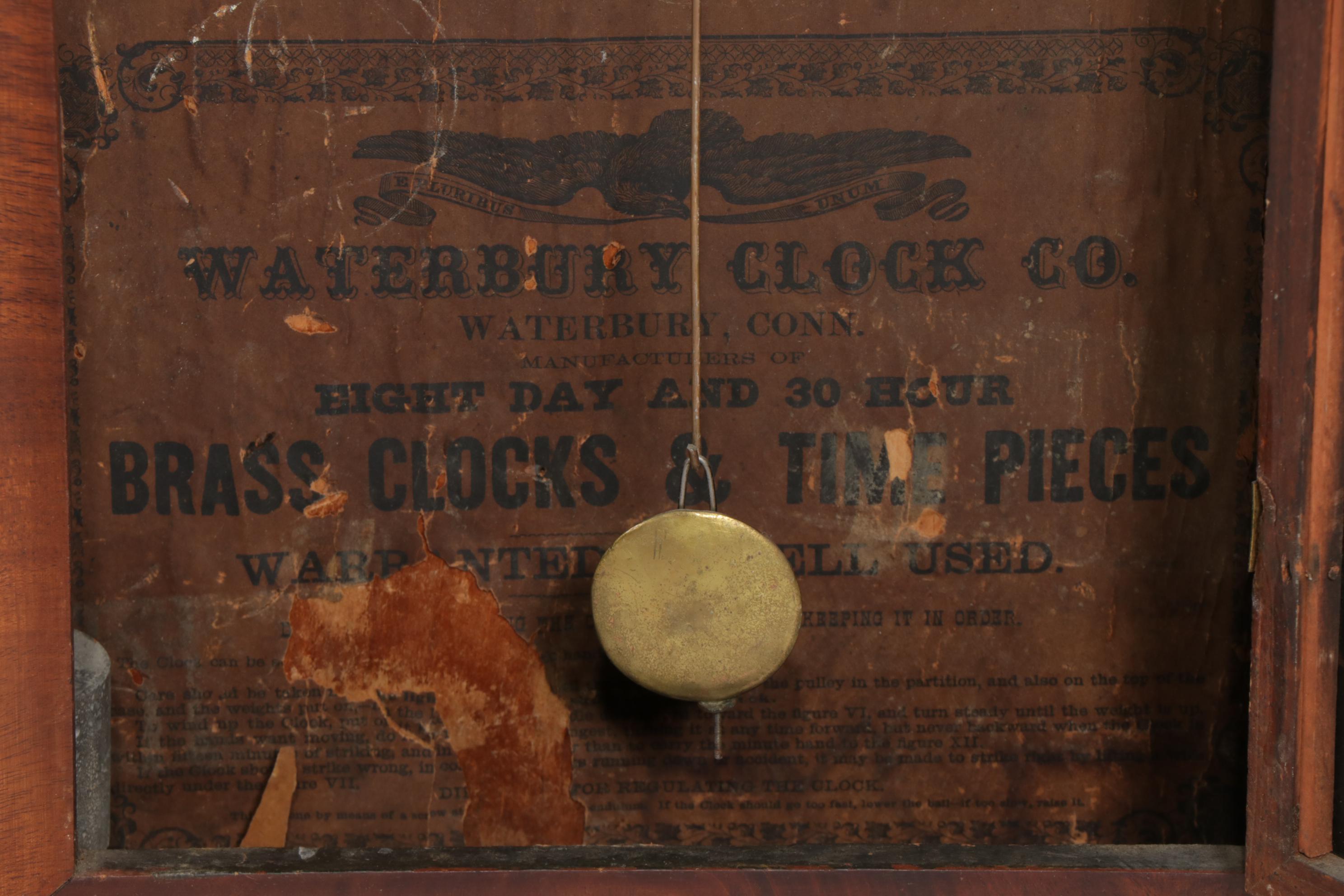 Waterbury Mahogany Ogee Mantel Clock, Mid-19th Century
