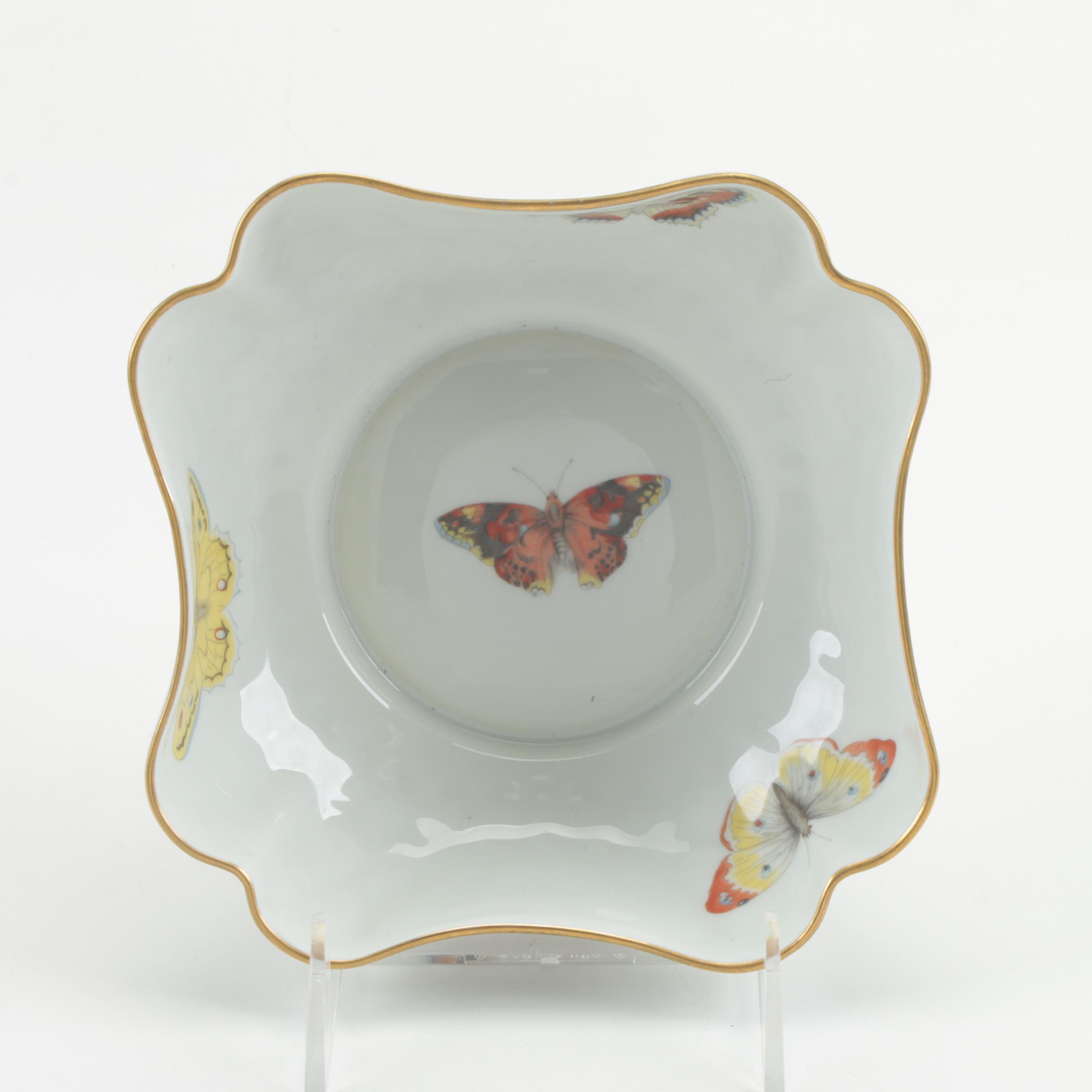 Herend "Rothschild Bird" Shaker with Other Hand-Painted Limoges Porcelain Décor