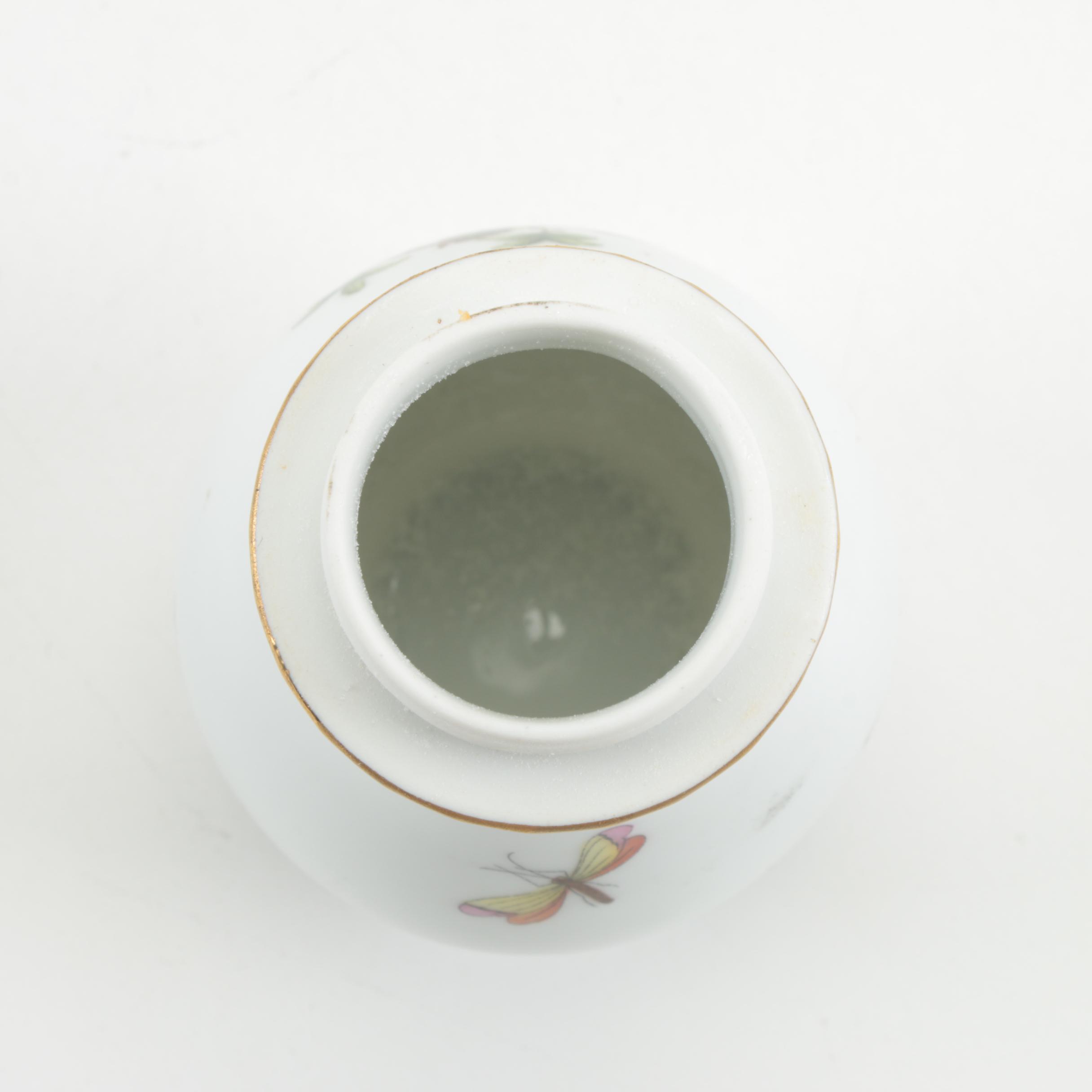 Herend "Rothschild Bird" Shaker with Other Hand-Painted Limoges Porcelain Décor