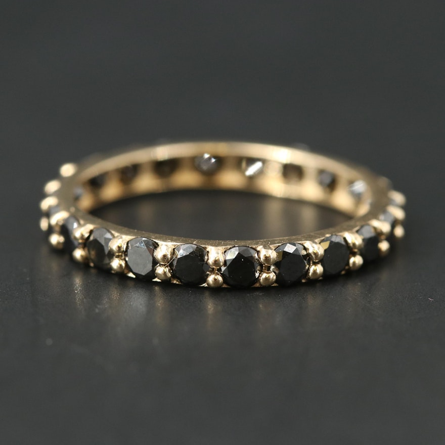 14K 1.38 CTW Black Diamond Eternity Band