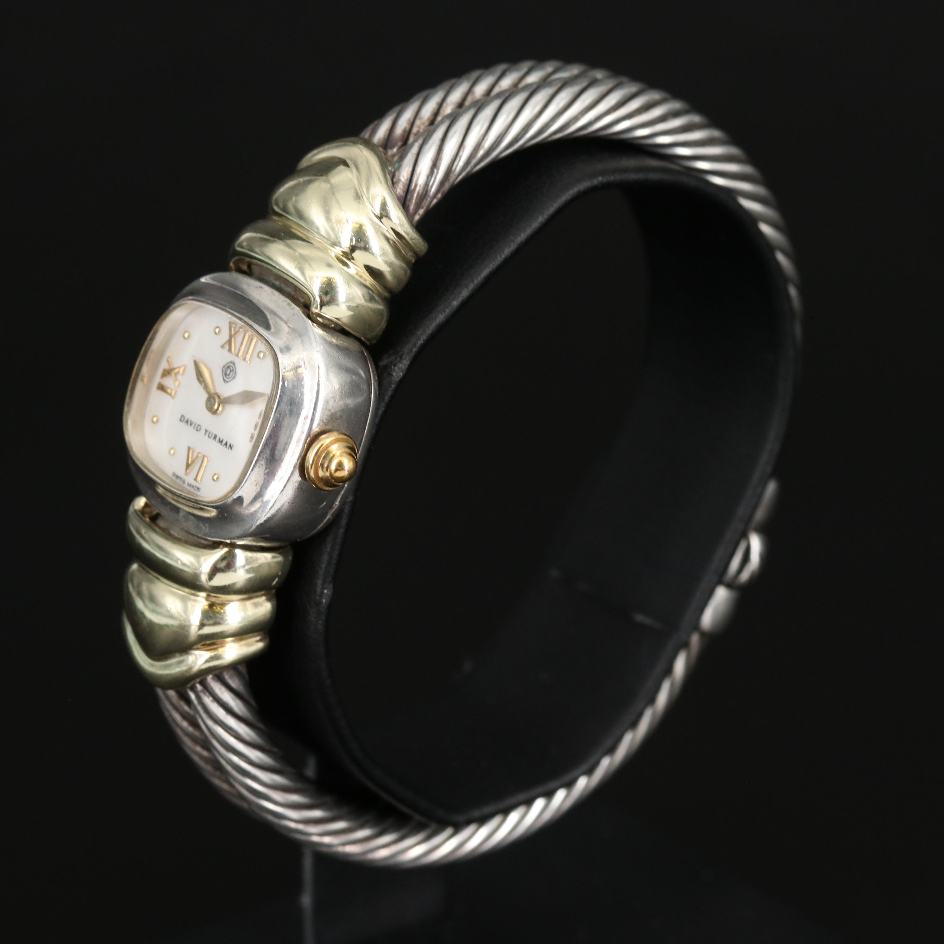 David Yurman 14K and Sterling Silver Watch with Mother of Pearl Dial