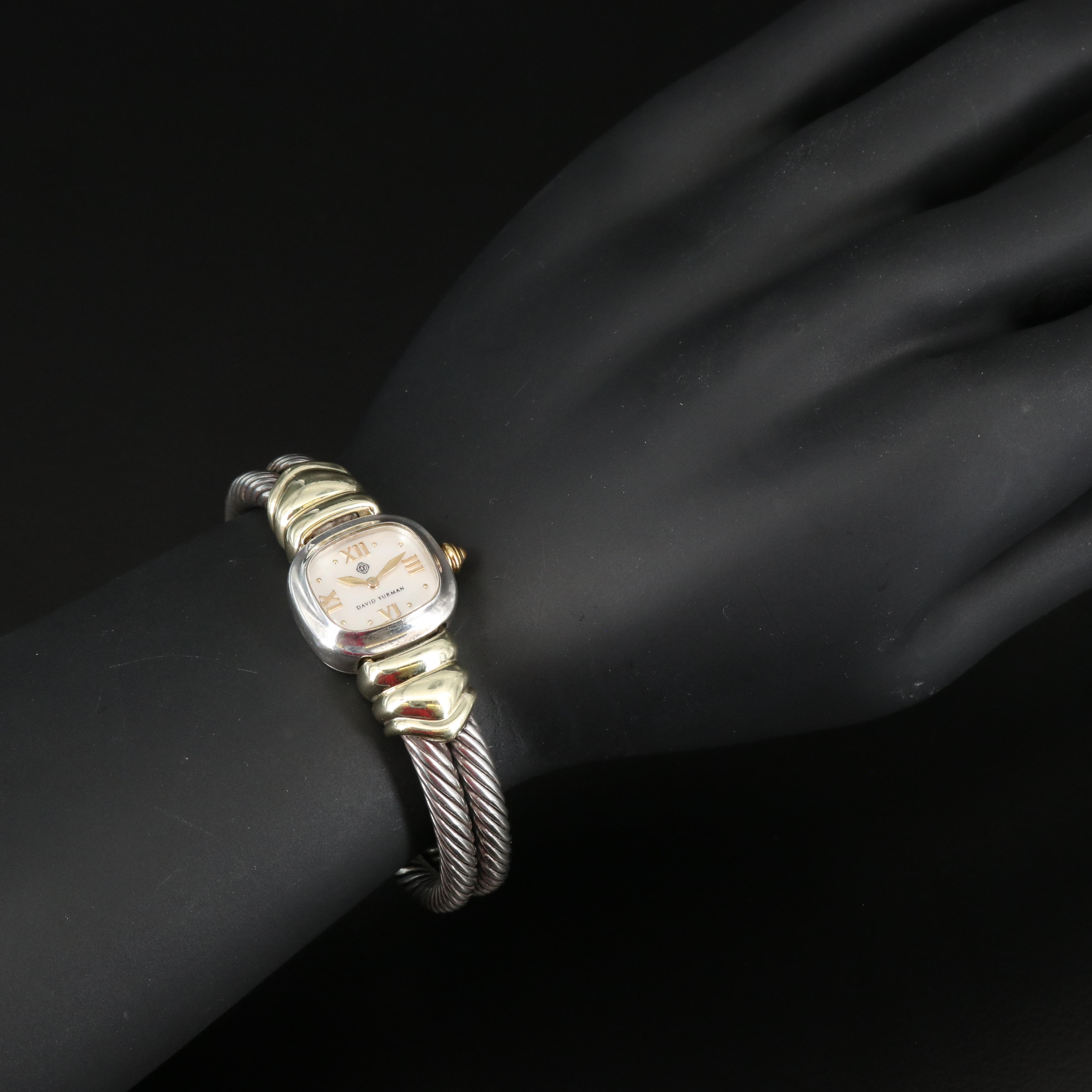 David Yurman 14K and Sterling Silver Watch with Mother of Pearl Dial