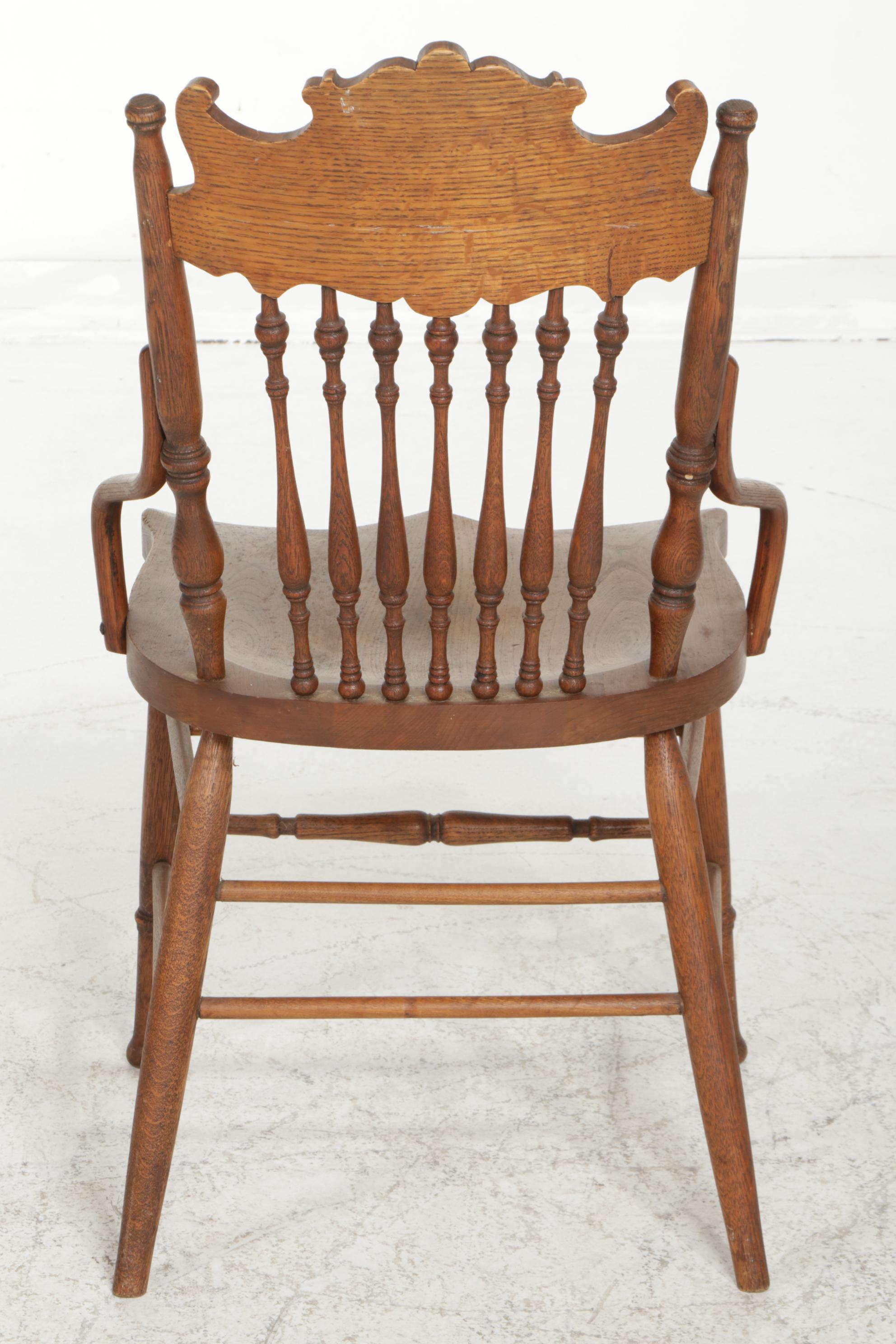 Sikes Chair Company Oak Pressed-Back Side Chair, Early 20th Century