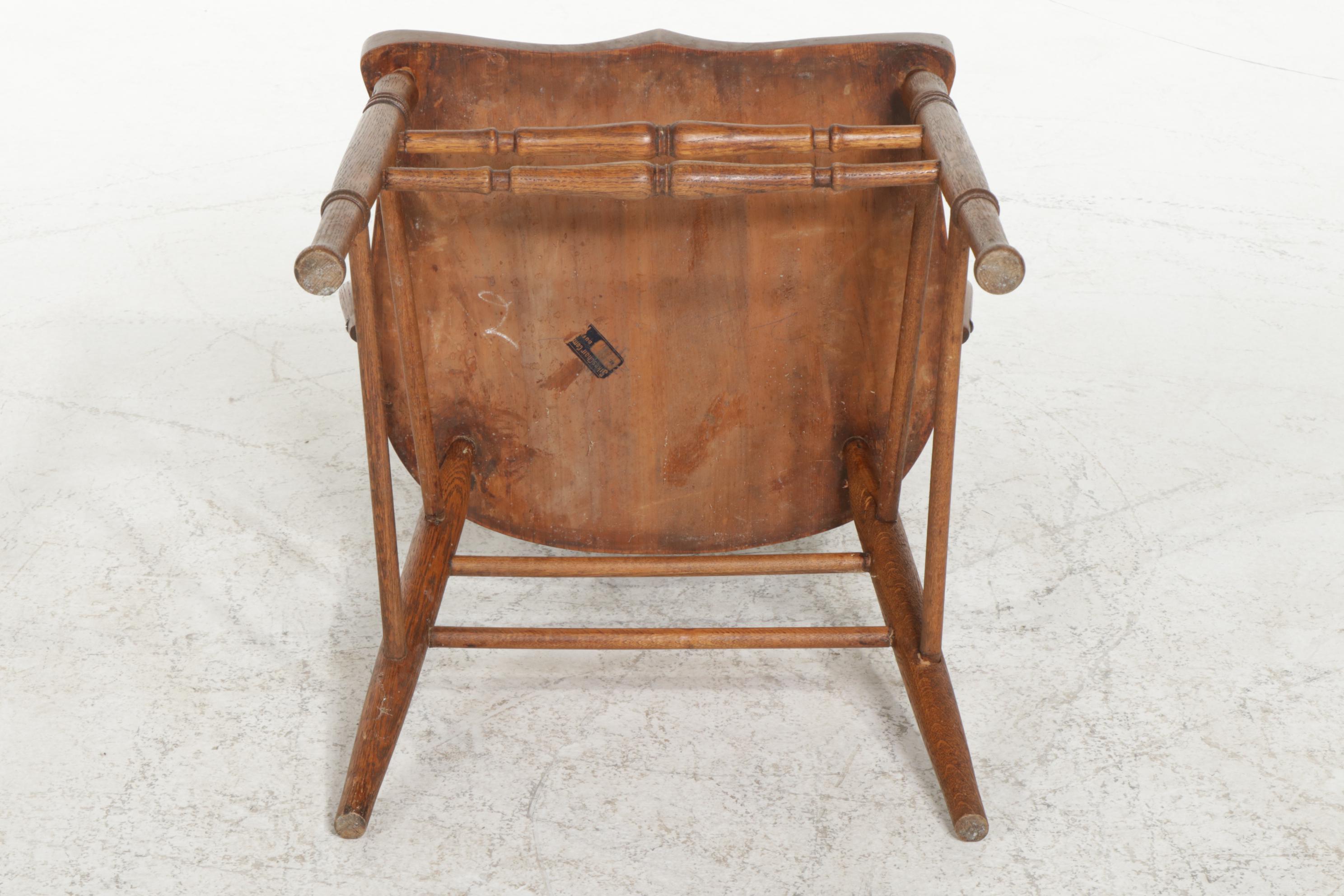 Sikes Chair Company Oak Pressed-Back Side Chair, Early 20th Century