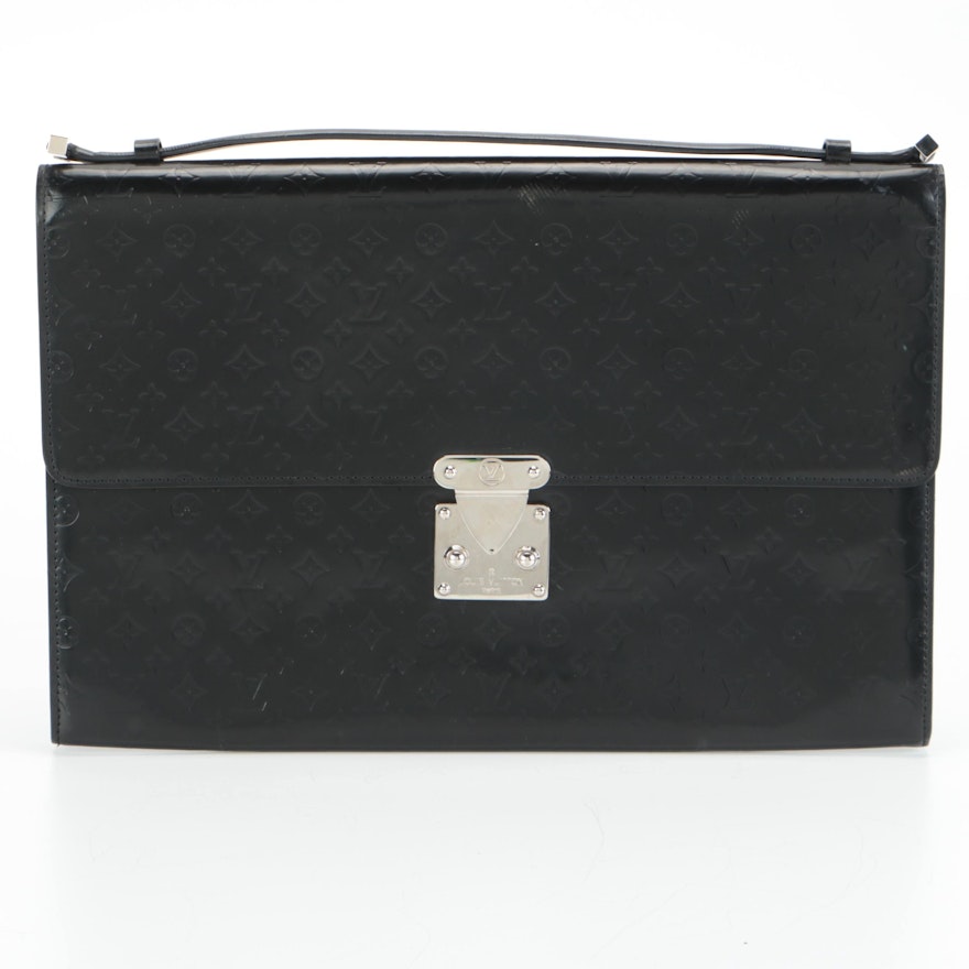 Louis Vuitton Glace Anouchka GM Clutch Bag in Black Mini Monogram