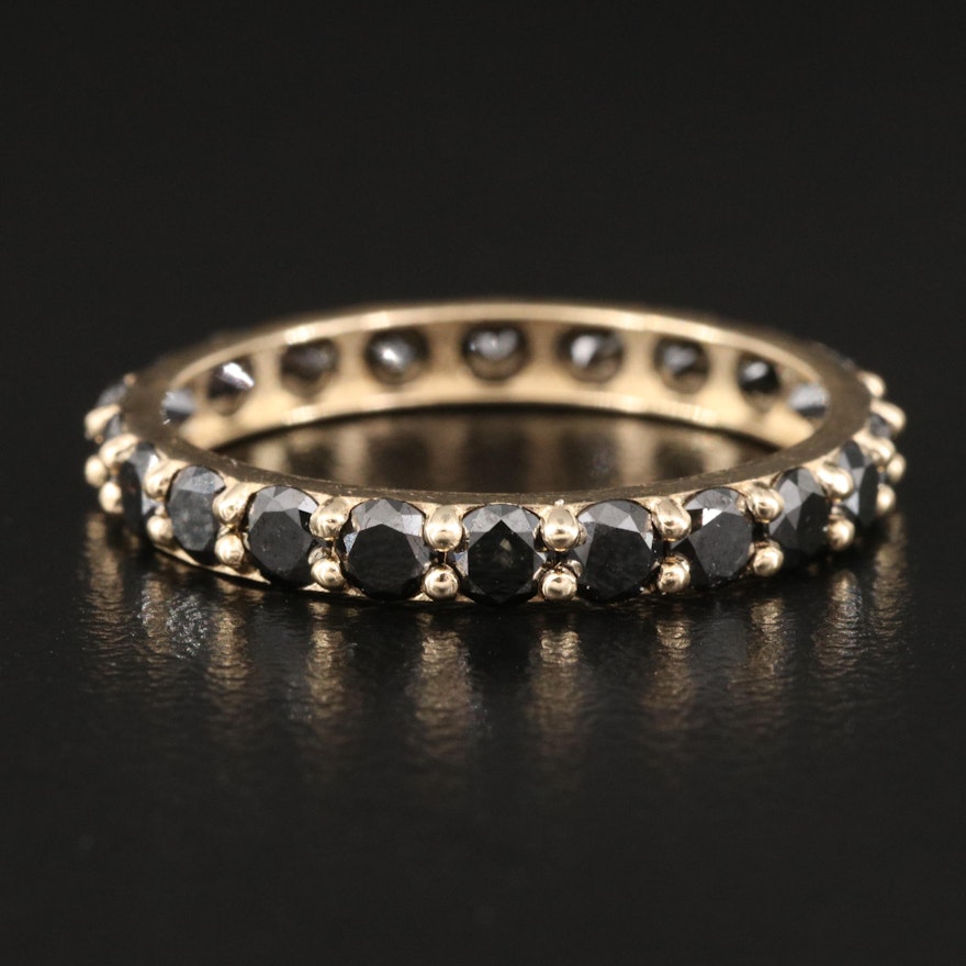 14K 2.00 CTW Black Diamond Eternity Band