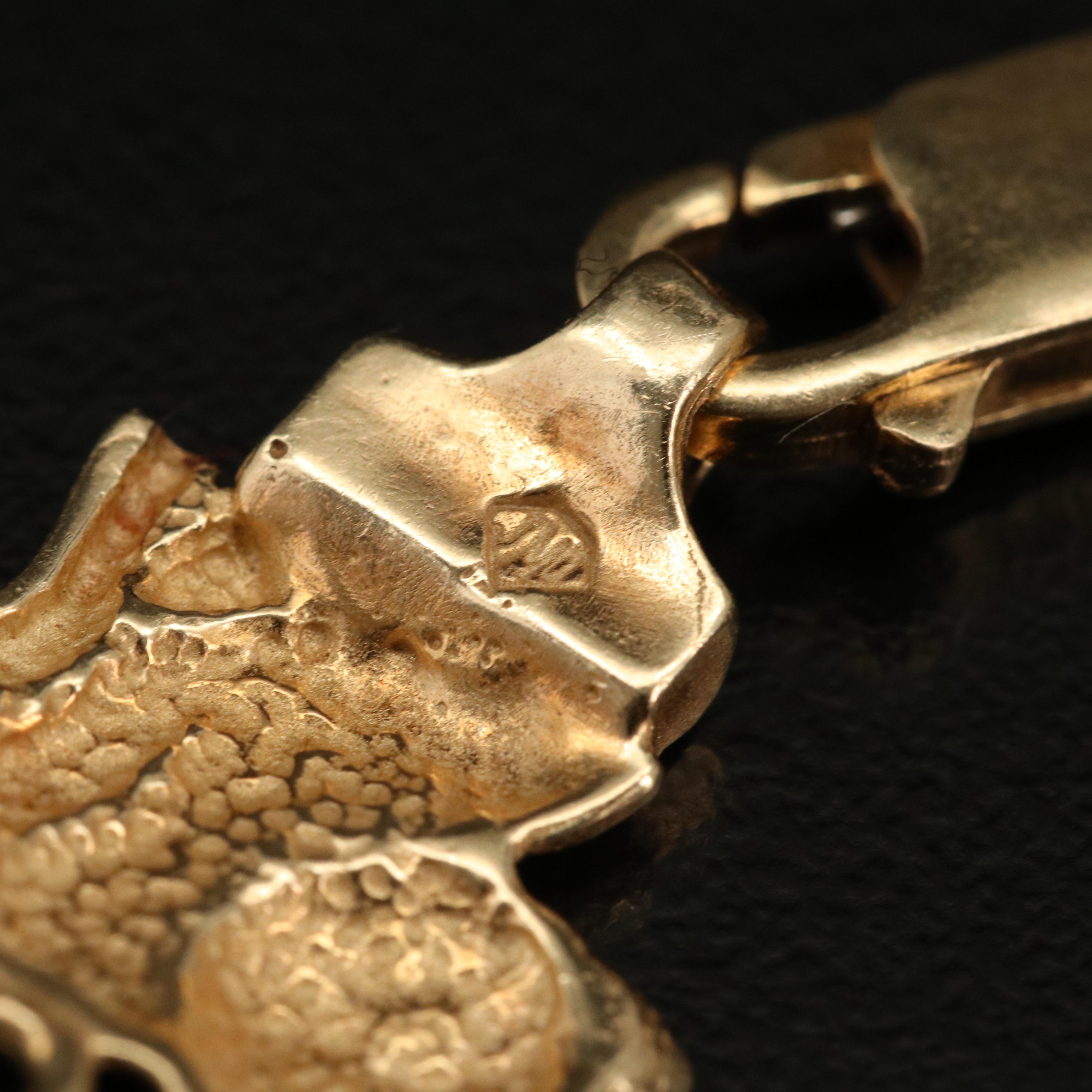 14K Gold Cat Bracelet