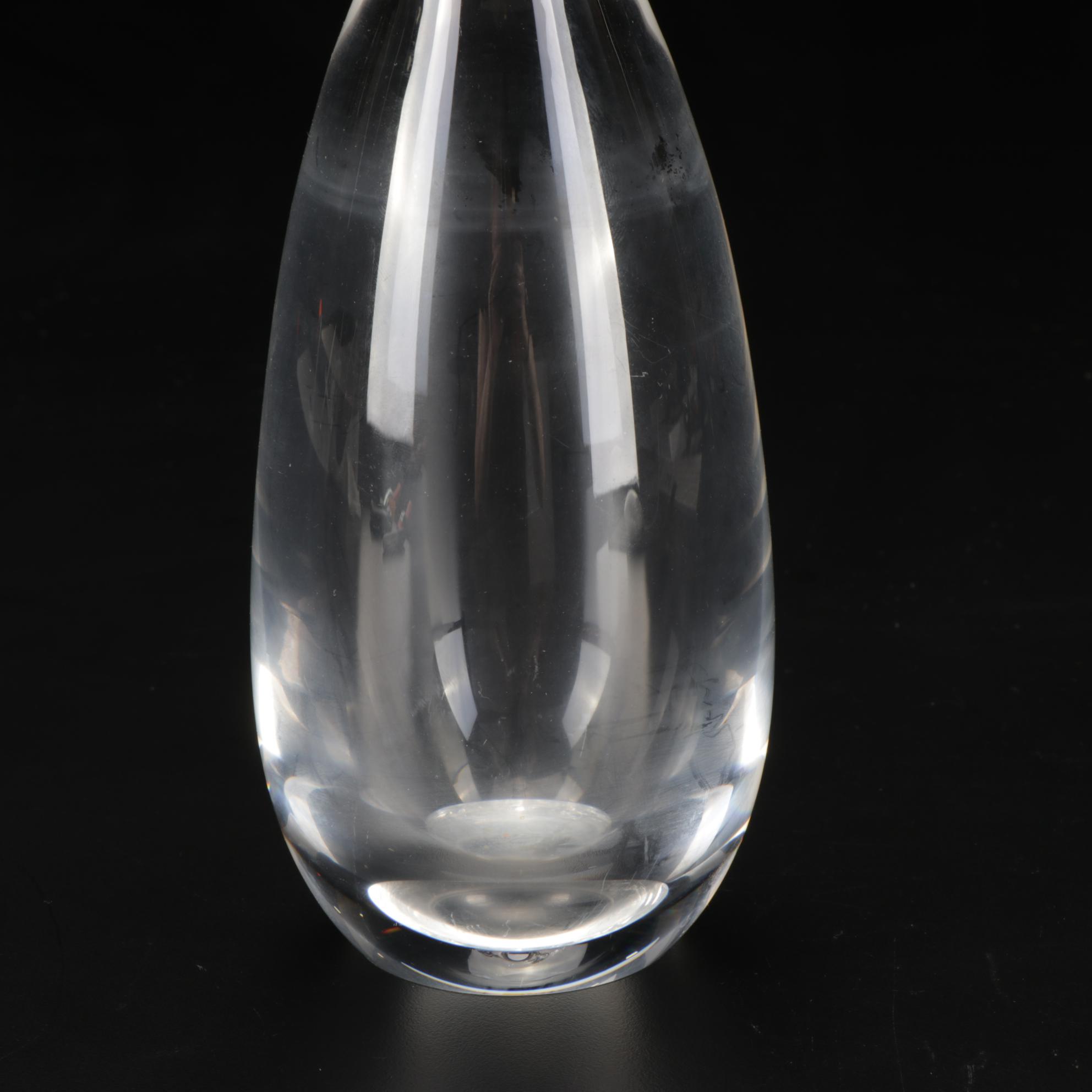 Steuben Art Glass Vase with Sheared Rim Designed by George Thompson