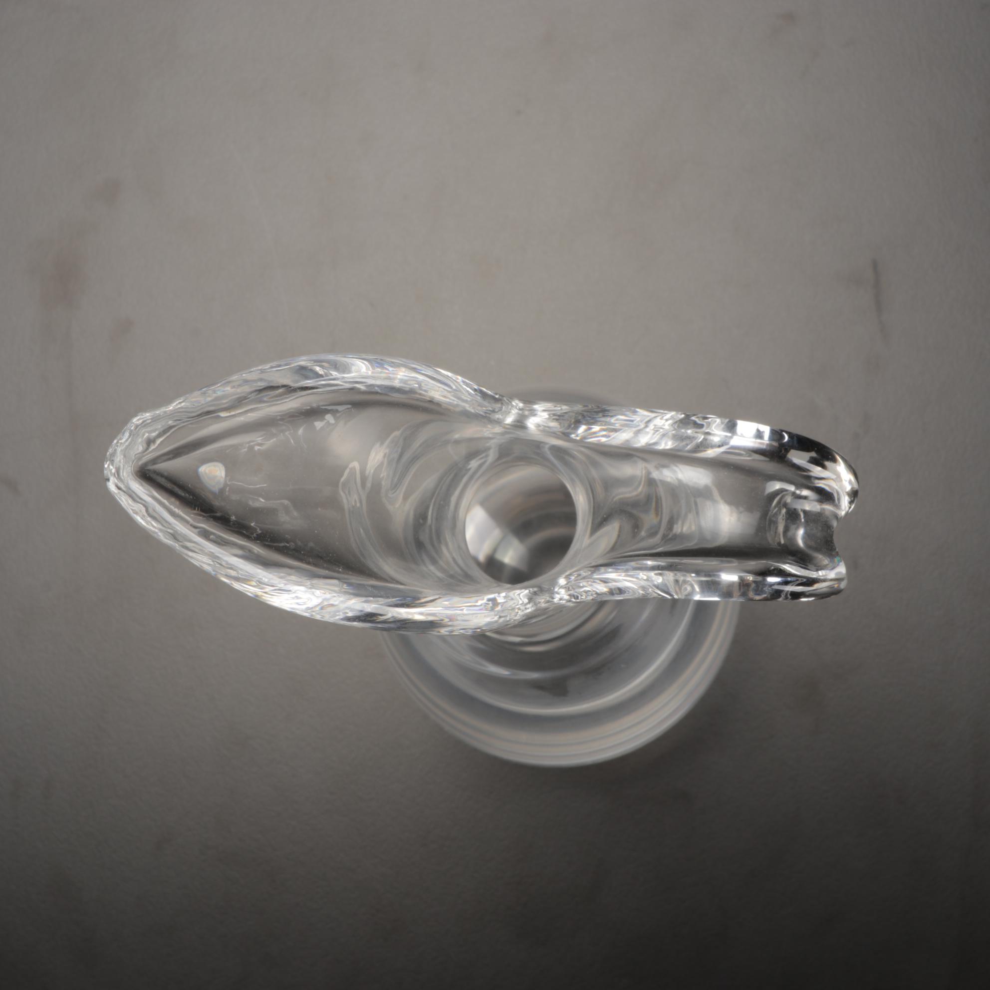 Steuben Art Glass Vase with Sheared Rim Designed by George Thompson