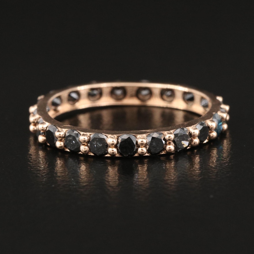 14K 1.36 CTW Stackable Black Diamond Eternity Band