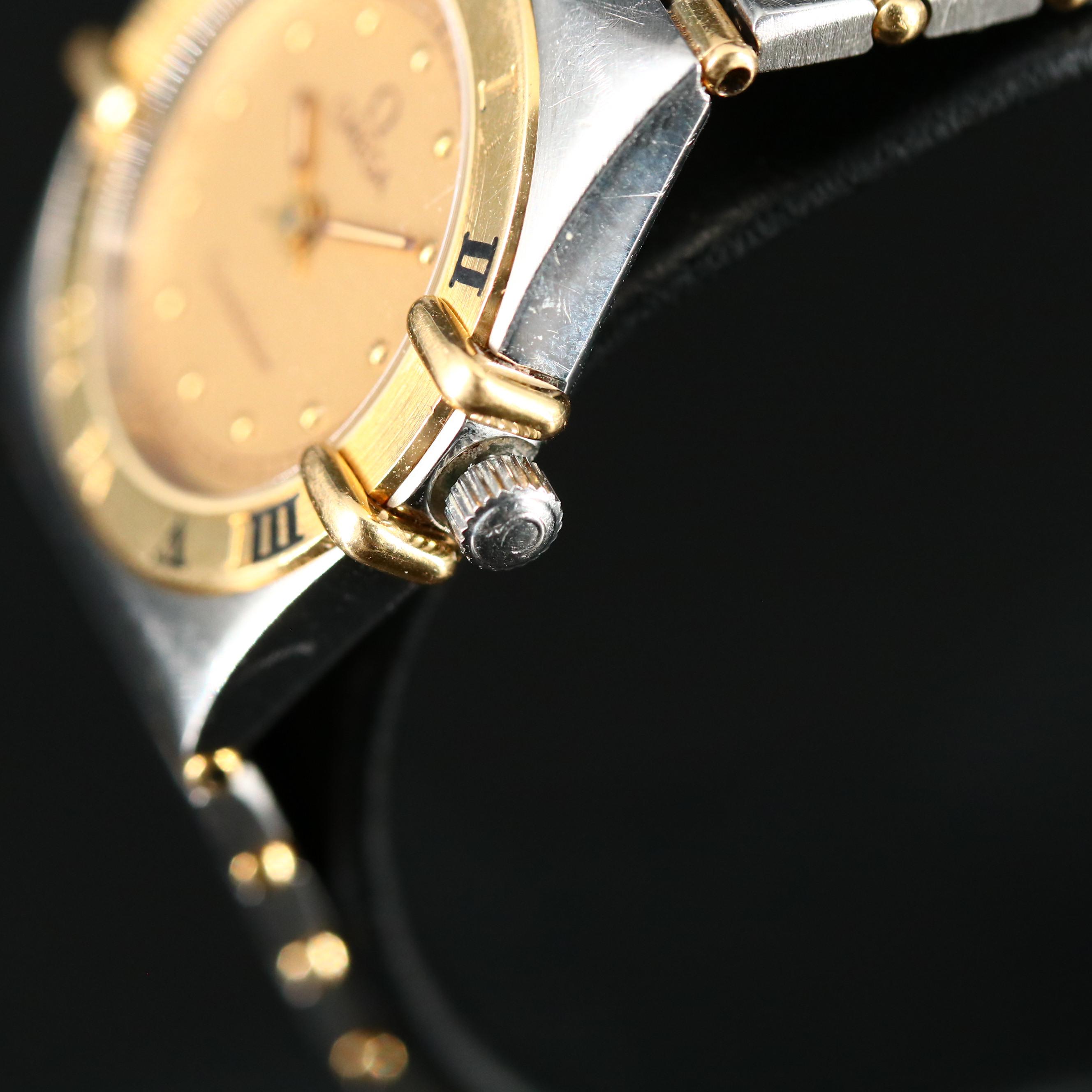 1987 Omega Constellation 18K Gold and Stainless Steel Quartz Watch