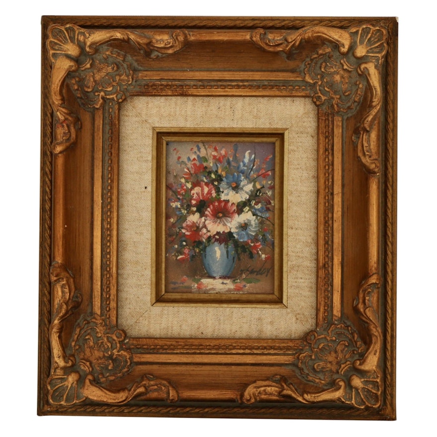 Miniature Floral Still Life Oil Painting