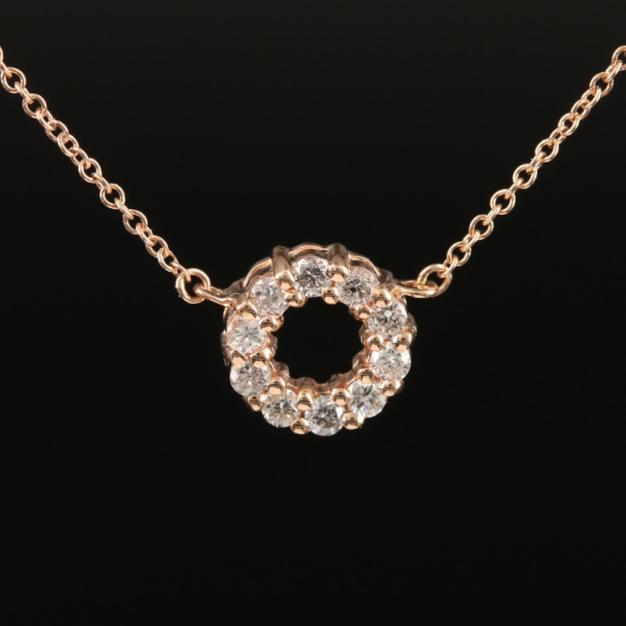 EFFY 14K Rose Gold Diamond Necklace