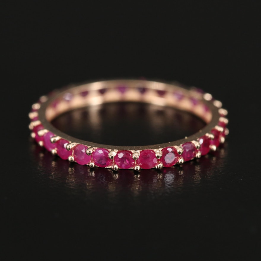 14K Rose Gold Ruby Eternity Band