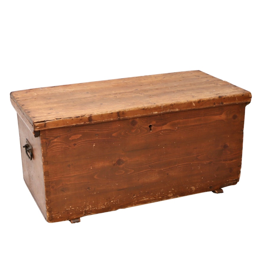 Primitive Pine Tack Trunk, Early 20th Century