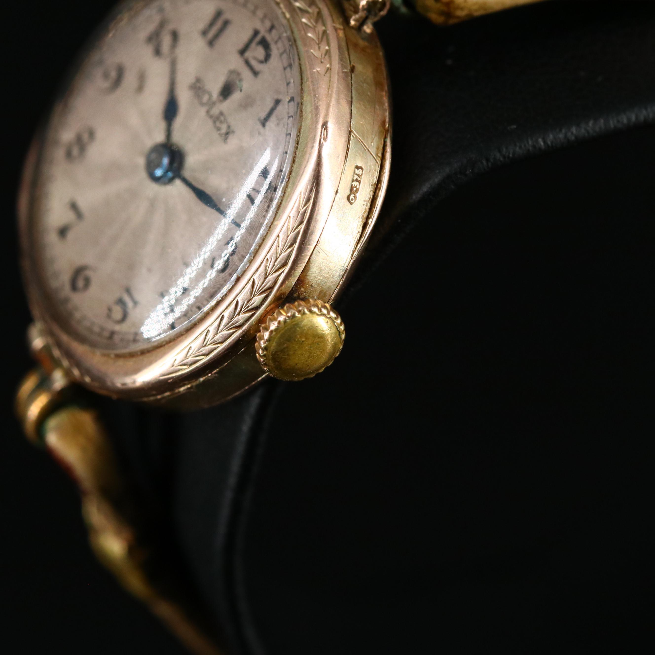 1928 Rolex 9K Yellow Gold Stem Wind Watch