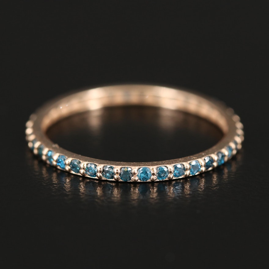 14K Blue Diamond Eternity Band